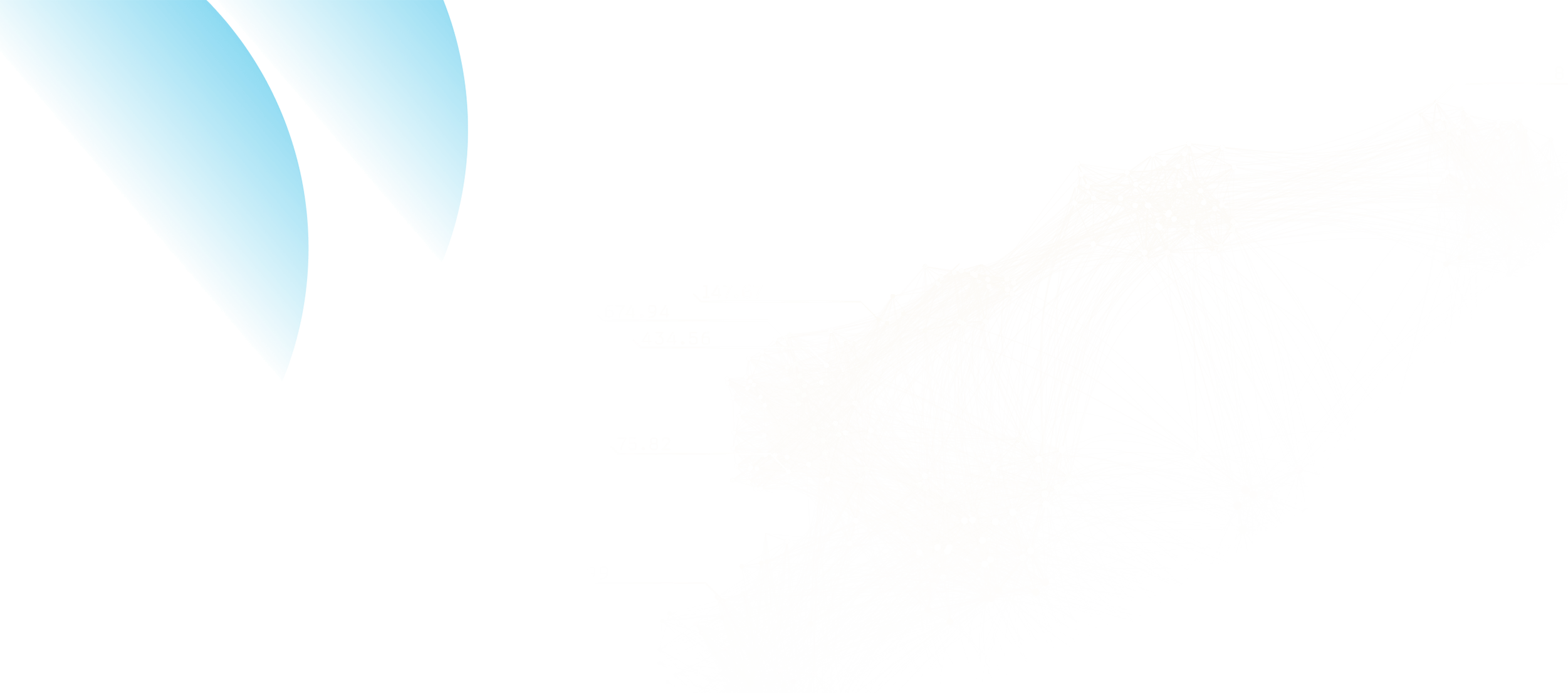 blue half semi circles translucent with big data figure