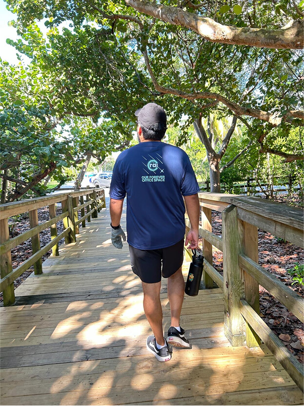 RAB2B man walking in bridge