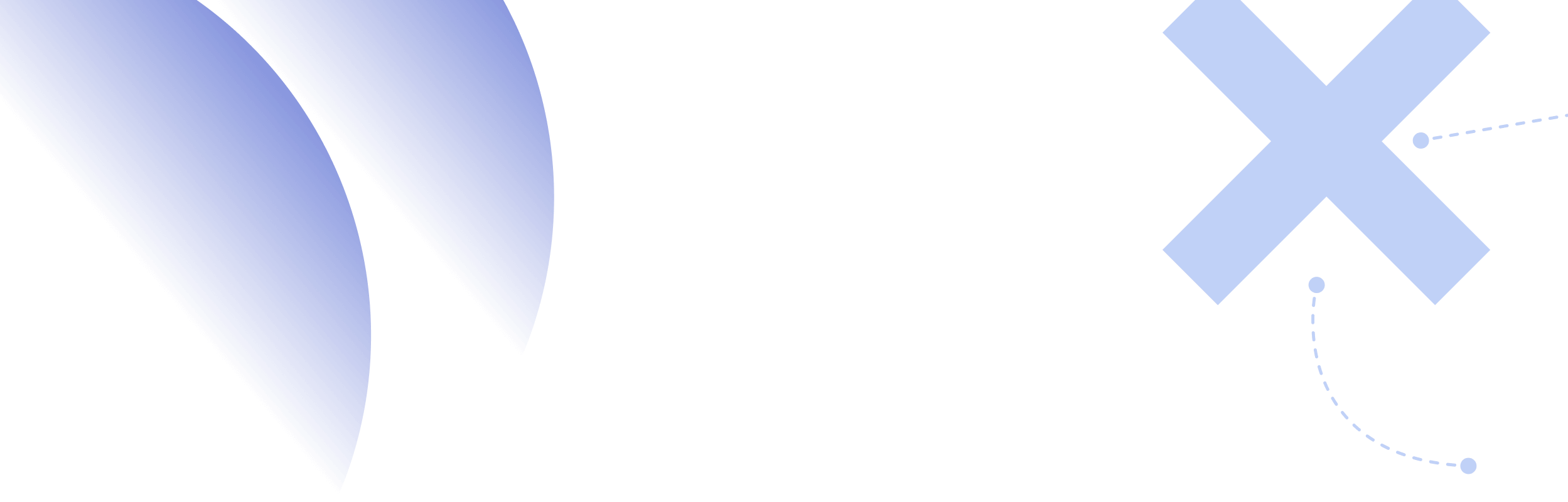 semi circles and cross x blue gradient figures