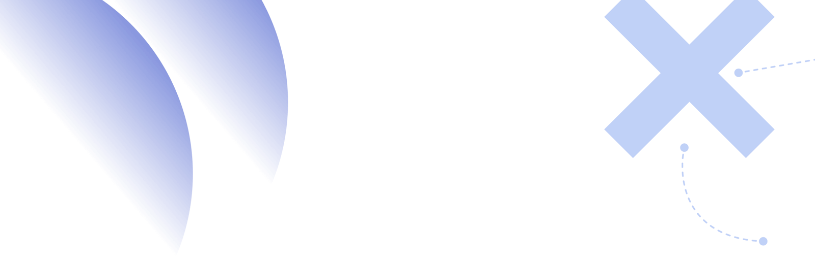 semi circles and cross x blue gradient figures