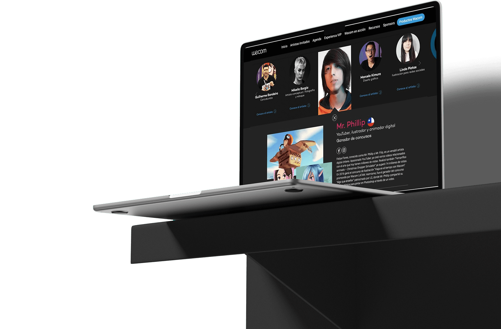 Wacom academy laptop view