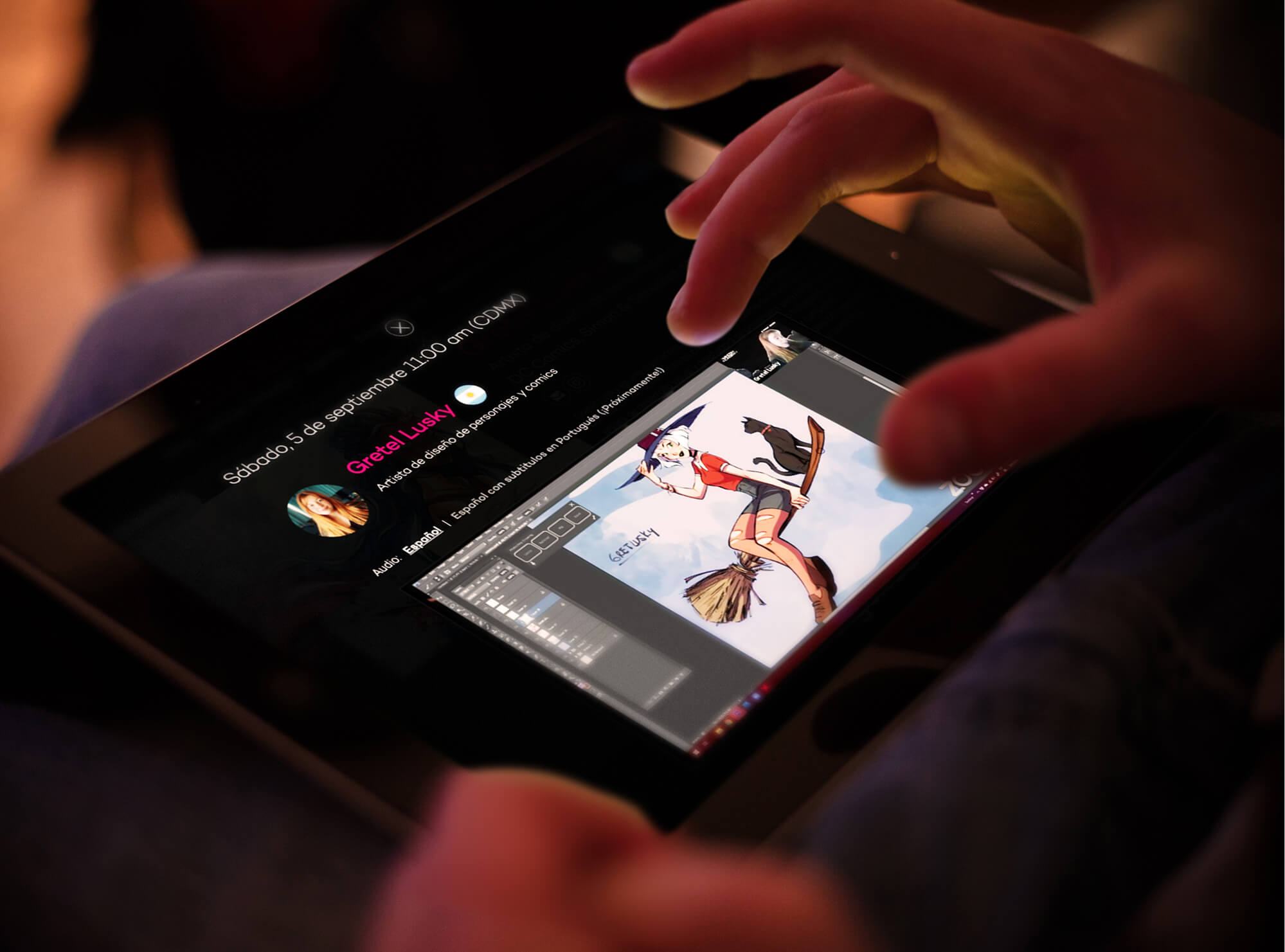 Wacom editing app tablet view