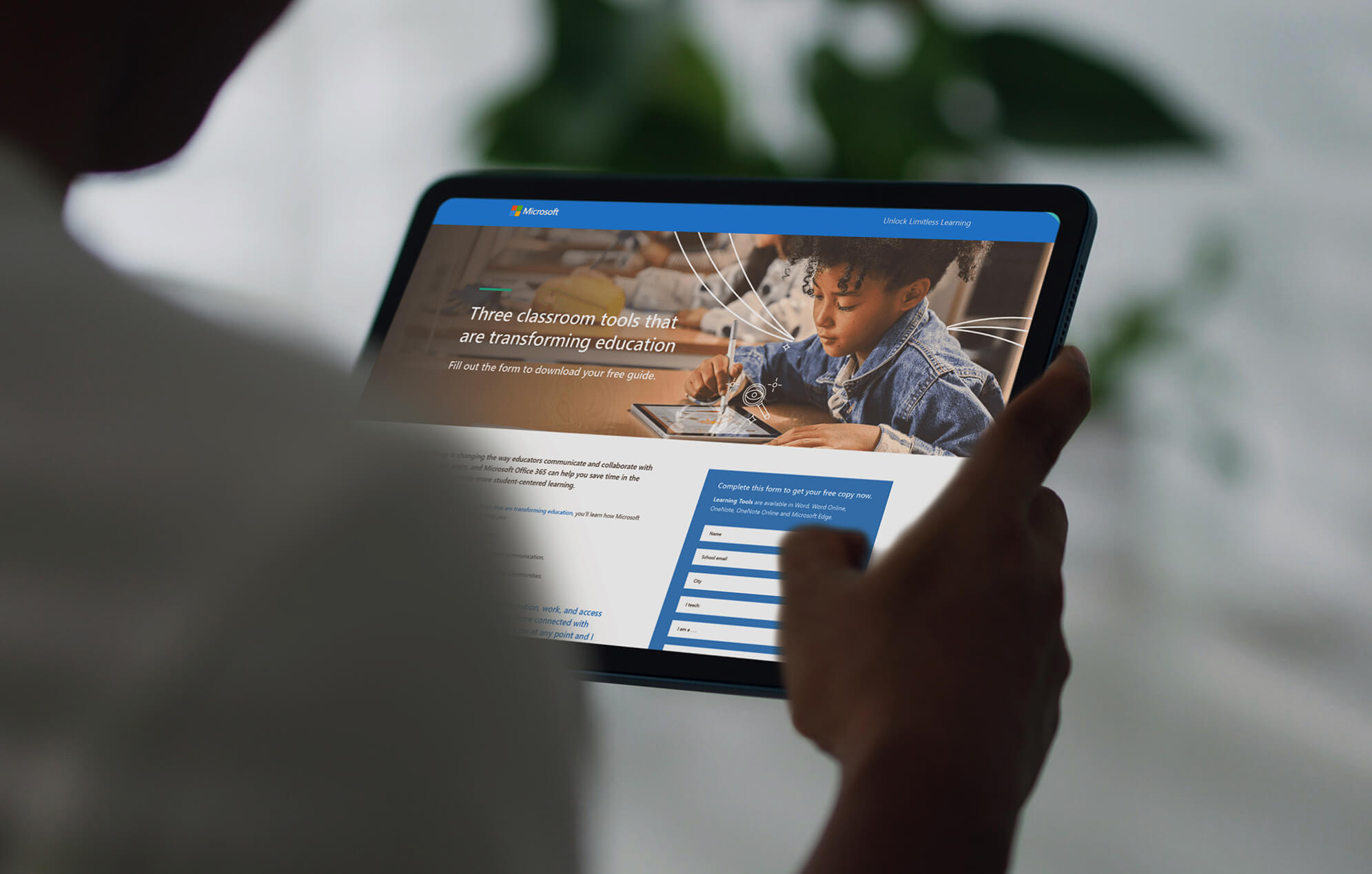 Microsoft education platform tablet preview