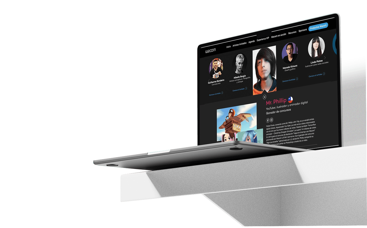 laptop with wacom portfolio