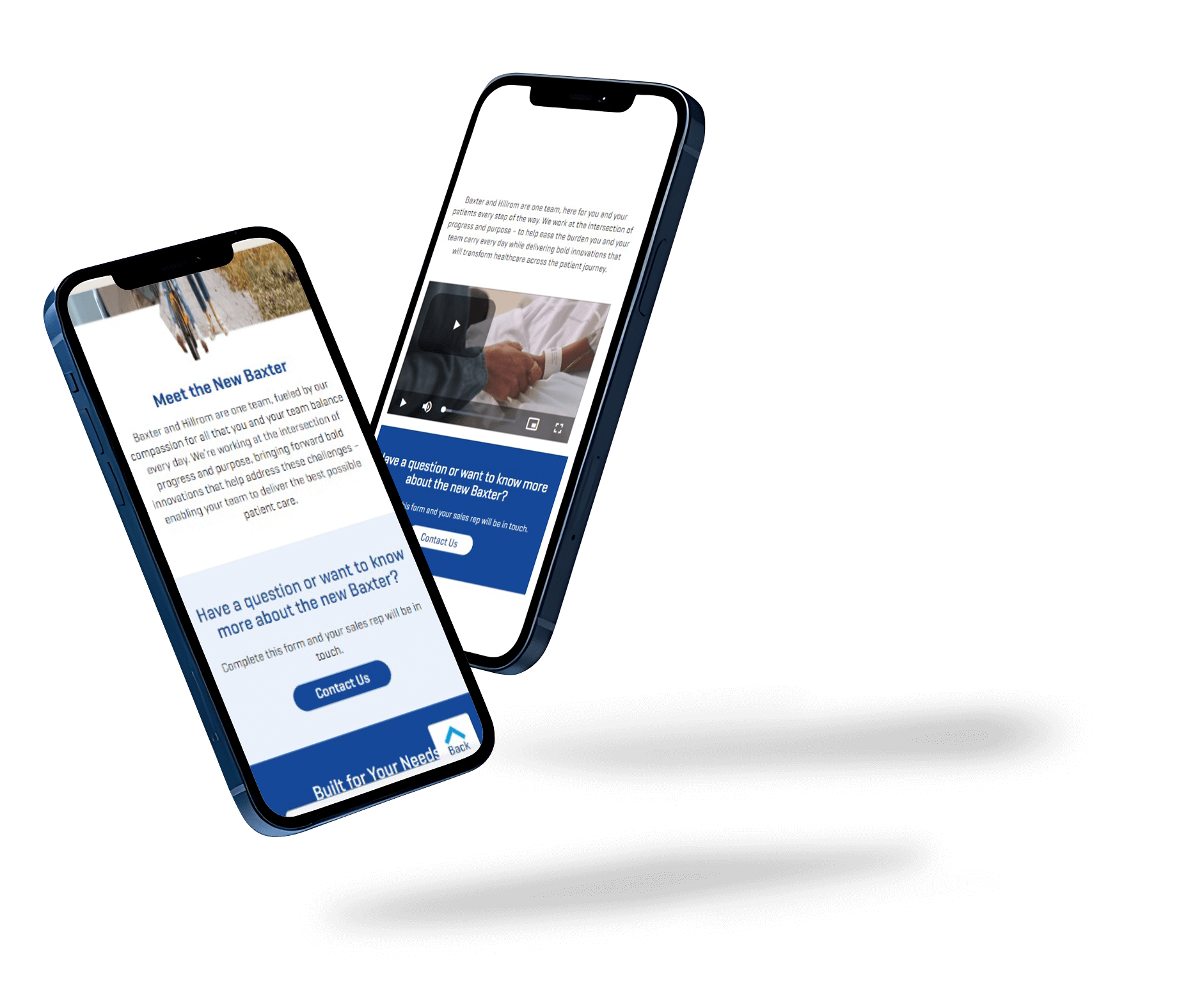 Baxter website mobile view